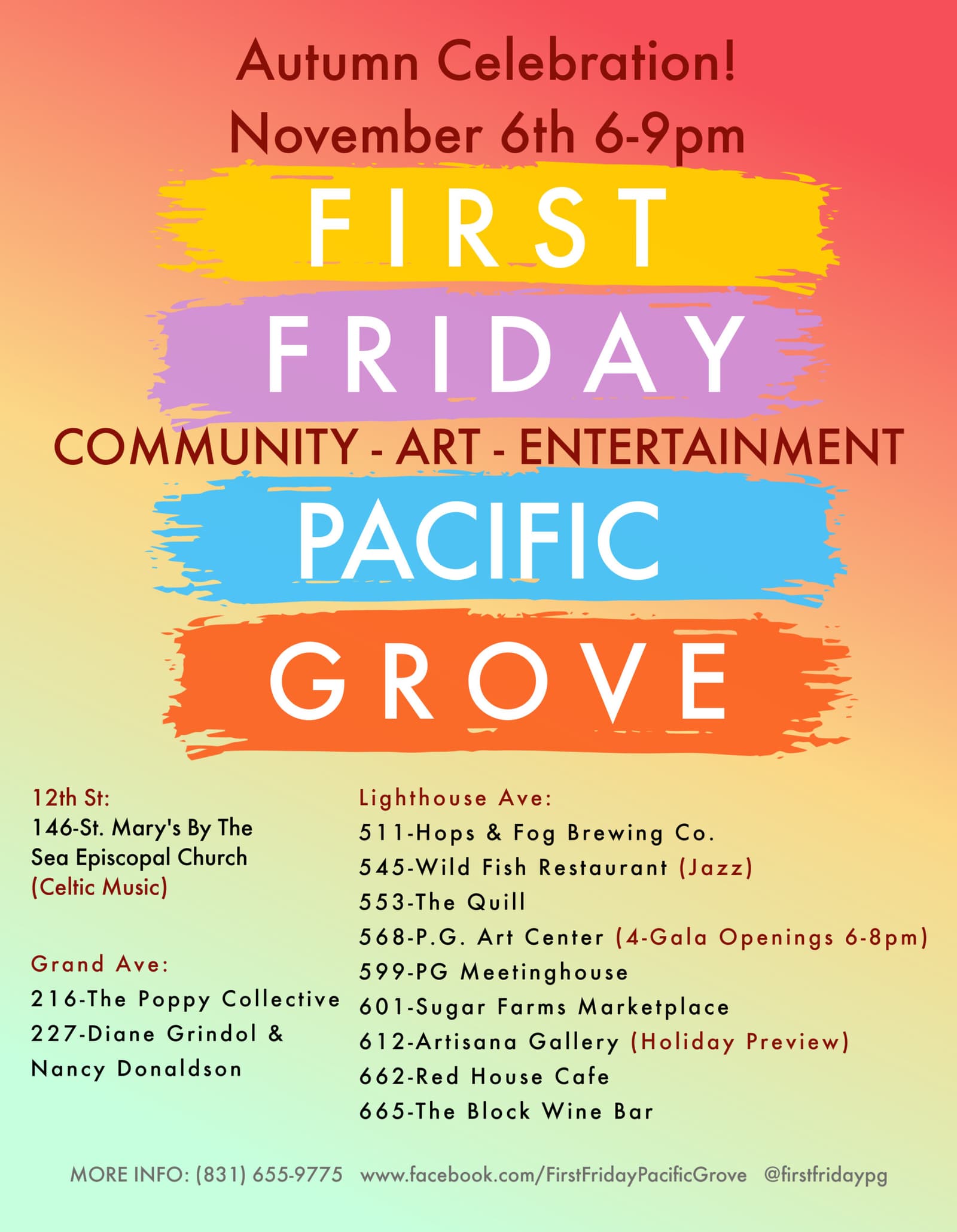 First Friday Pacific Grove Autumn Celebration!